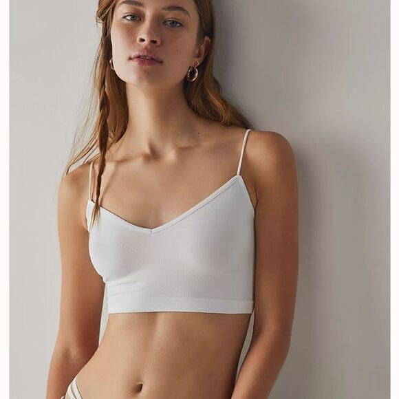Free People Sweetheart Seamless Brami White - Picture 1 of 5